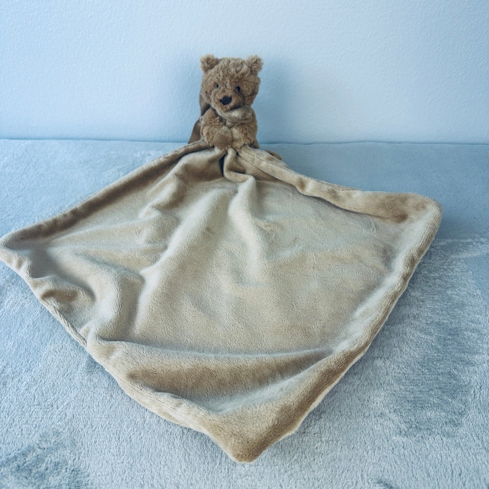 Jellycat Bartholomew Bear Soother Brown Baby Security Blanket Lovey Plush
